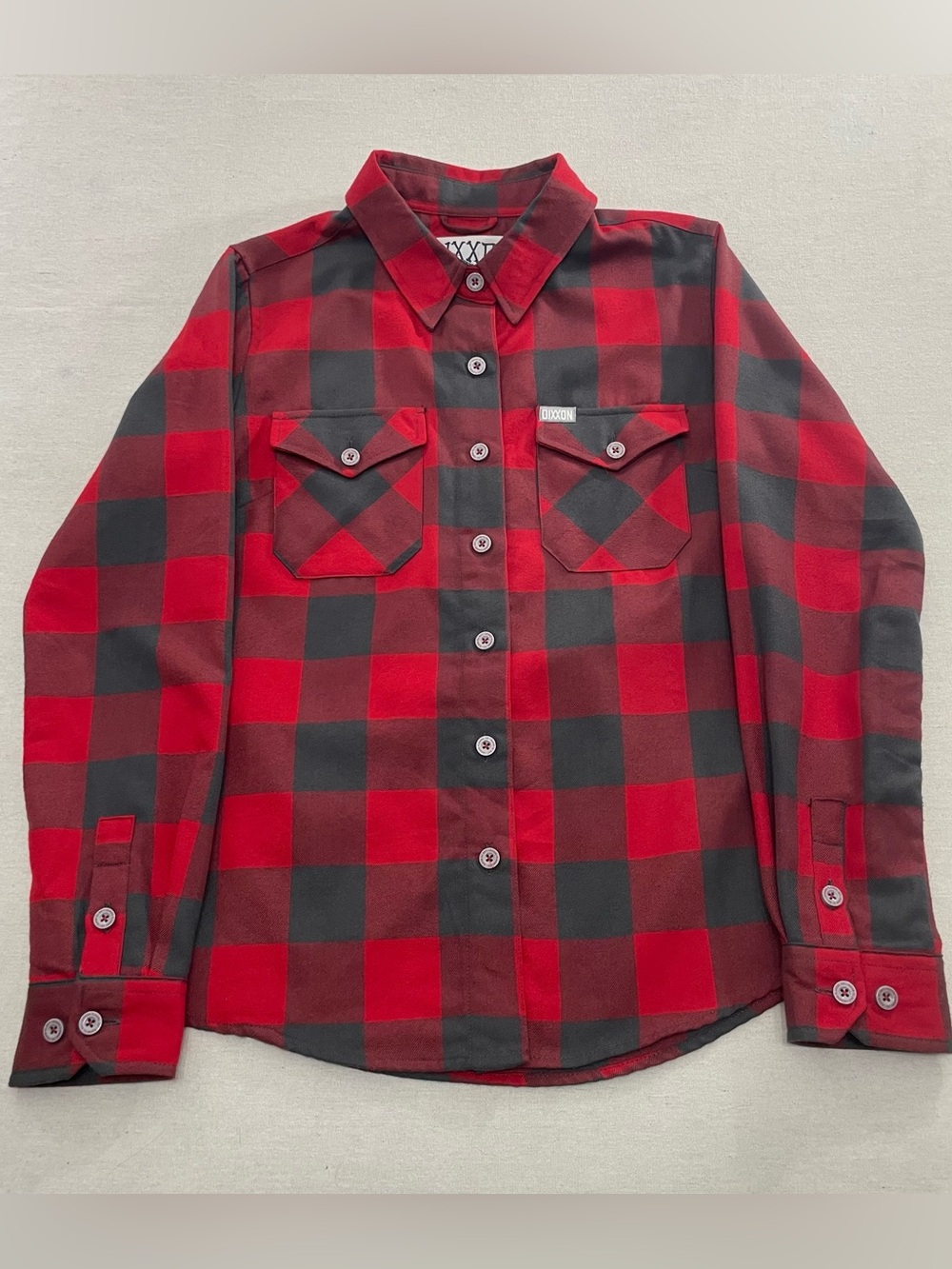 Dixxon Flannel Fifty Fifty Women's Red Buffalo Plaid Shirt D-Tech Blend Medium